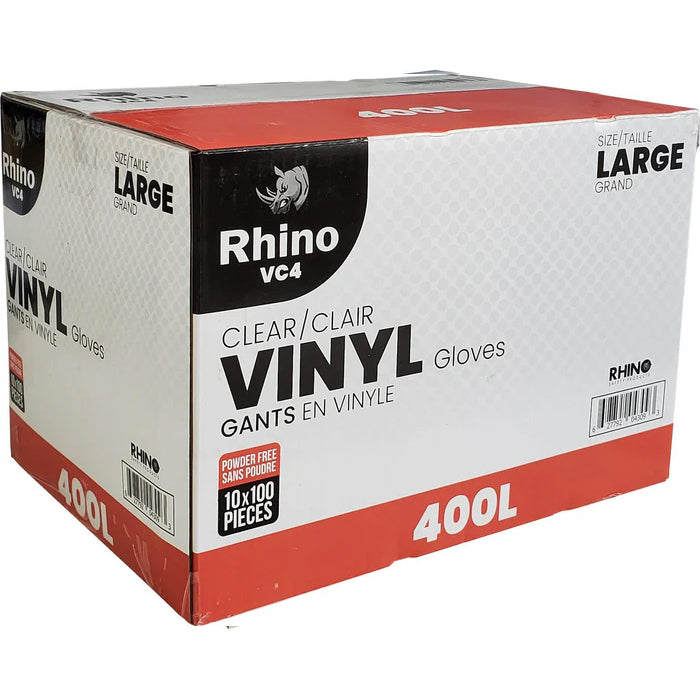 Rhino - VC4 - Clear Vinyl Gloves - Large - 400L - Eagle Global Solution