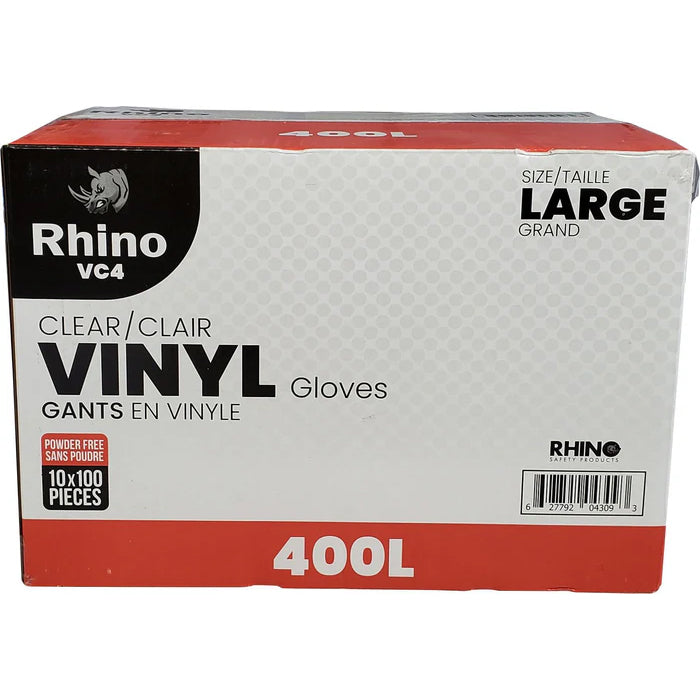 Rhino - VC4 - Clear Vinyl Gloves - Large - 400L - Eagle Global Solution
