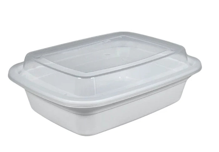 Value+ - 12oz Rectangle Plastic Container - White - Eagle Global Solution