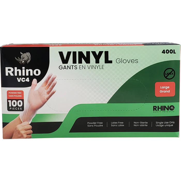 Rhino - VC4 - Clear Vinyl Gloves - Large - 400L - Eagle Global Solution