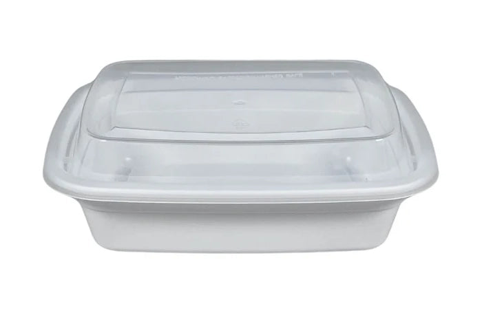 Value+ - 12oz Rectangle Plastic Container - White - Eagle Global Solution