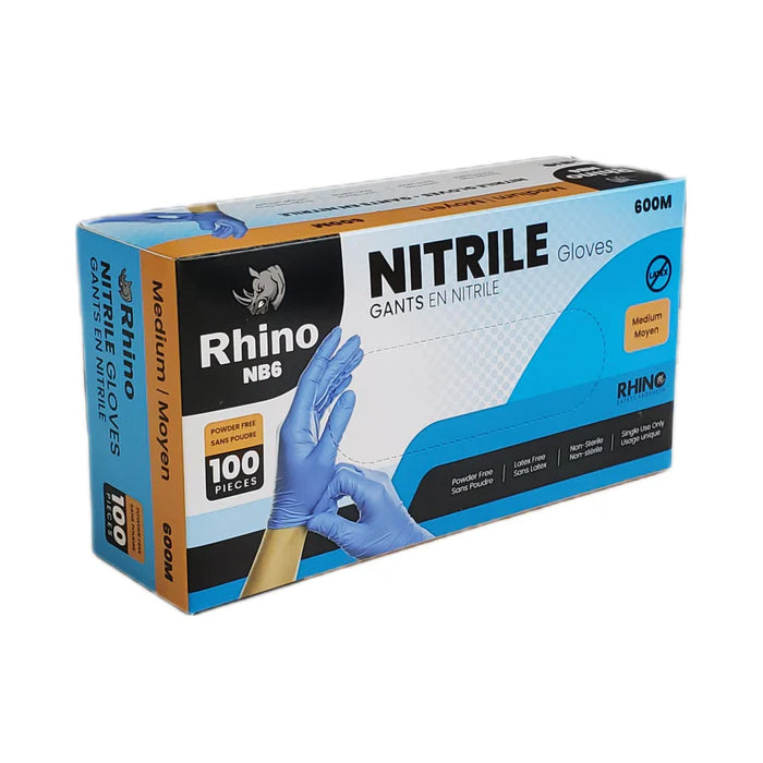 Rhino - NB6 - Blue Nitrile Gloves - Medium - 600M - Eagle Global Solution