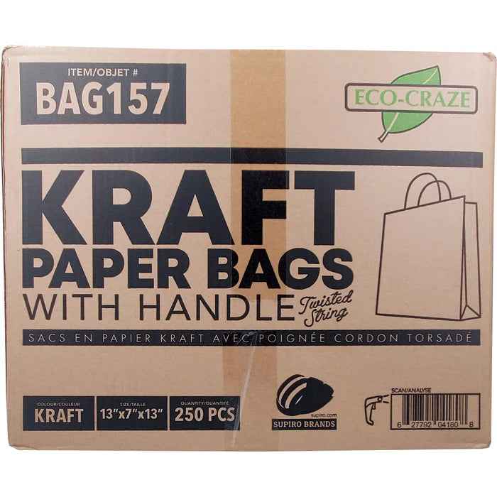 Eco-Craze -13x7x13 Kraft Paper Bag - Twisted Handle
