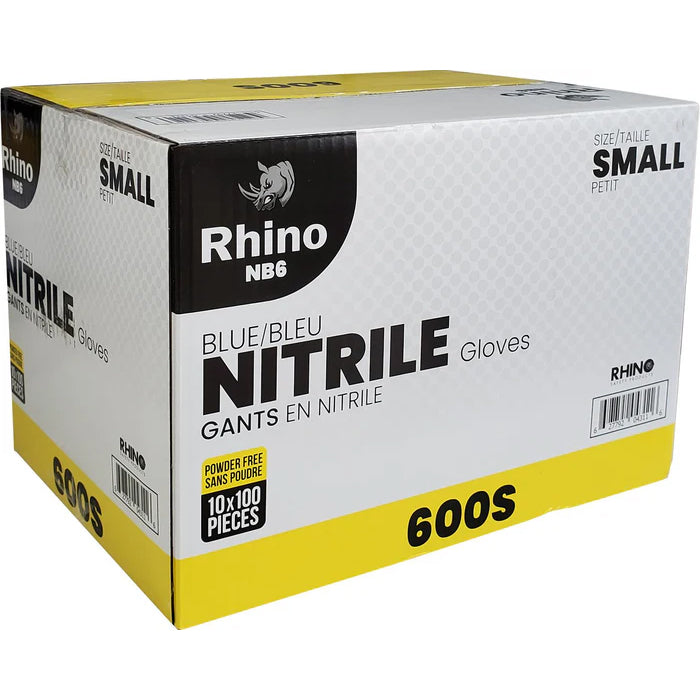 Rhino - NB6 - Blue Nitrile Gloves - Small - 600S - Eagle Global Solution