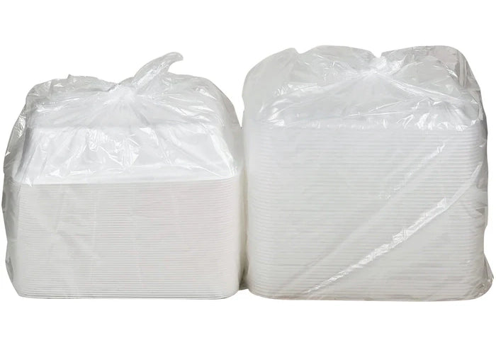 Value+ - 28oz Rectangle White Plastic Container - Eagle Global Solution