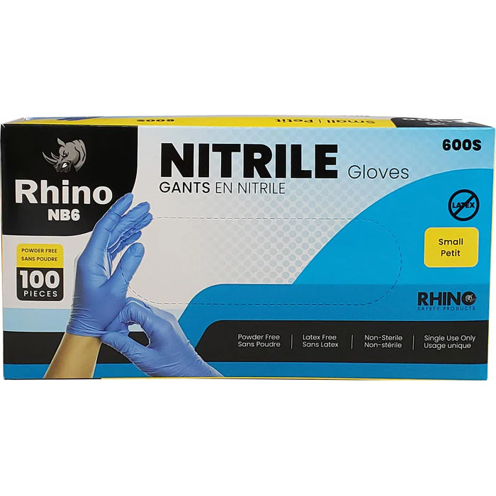 Rhino - NB6 - Blue Nitrile Gloves - Small - 600S - Eagle Global Solution