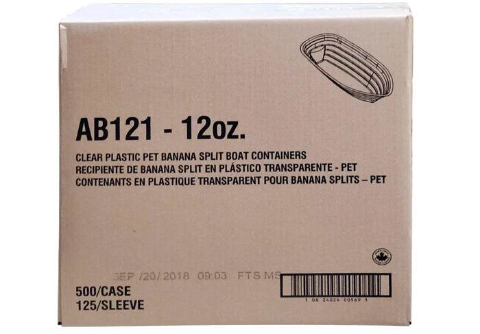 Amhil - Clear Banana Boat - 12oz - AB121 - Eagle Global Solution