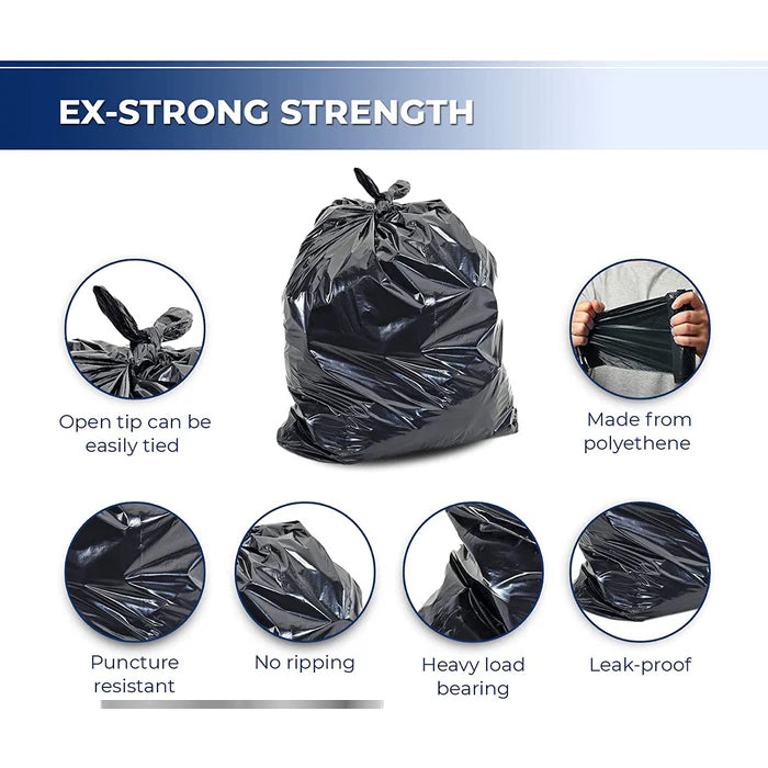 Spartano - Garbage Bags - Ex-Strong - Black - 35"x47" - Eagle Global Solution