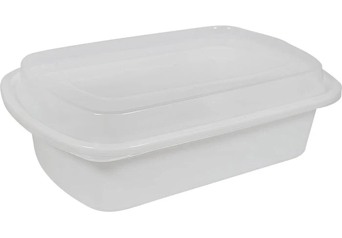 Rhino - Heavy 28Oz Rectangular Combo Container - White - Eagle Global Solution