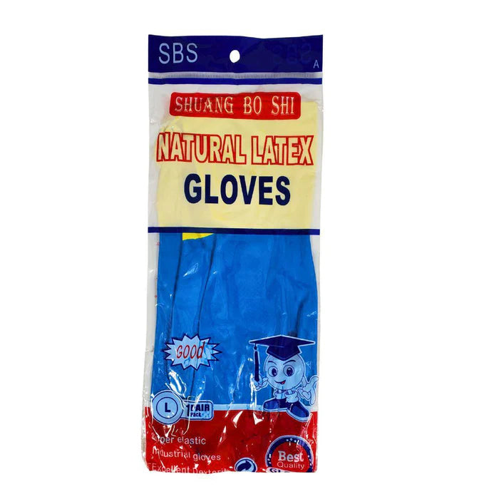 SBS Natural Latex Gloves Blue/Yellow Large - Eagle Global Solution