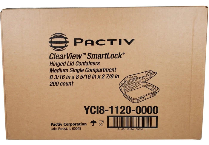 Pactiv - Medium Hinged Plastic Container - YC18-1120