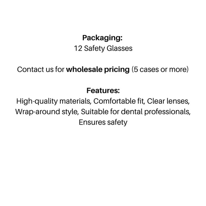 Safety Glasses (Dental Protective Glasses) 12 per case - Eagle Global Solution