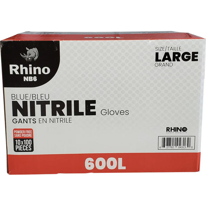 Rhino - NB6 - Blue Nitrile Gloves - Large - 600L - Eagle Global Solution