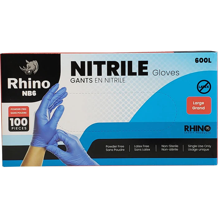Rhino - NB6 - Blue Nitrile Gloves - Large - 600L - Eagle Global Solution