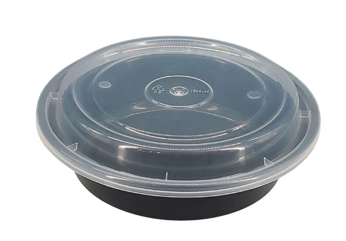Rhino - Heavy 6" Round PP Combo Container - Black - Eagle Global Solution