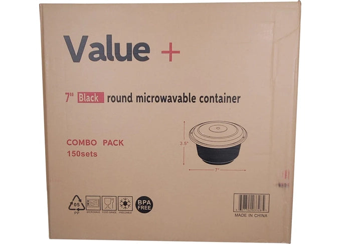 Rhino - Heavy 28oz Rectangular Combo Container - Black - Eagle Global Solution