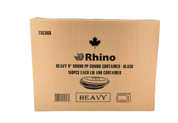 Rhino - Heavy 9" Round PP Combo Container - Black - Eagle Global Solution