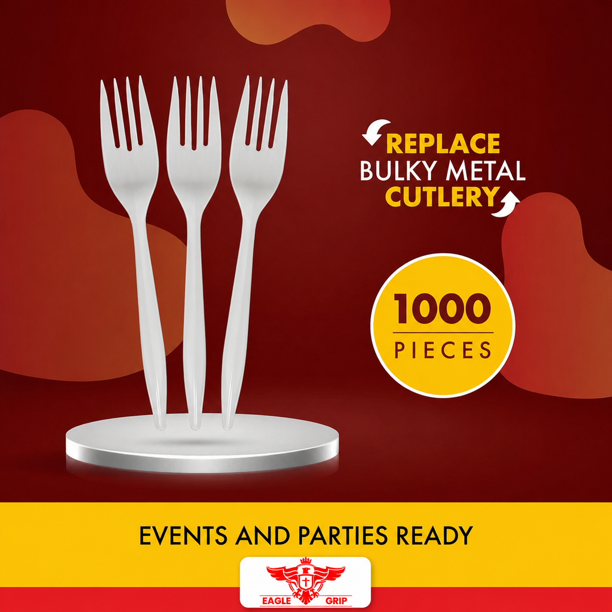 Eagle Grip - Plastic Forks - White - Bulk - B1001