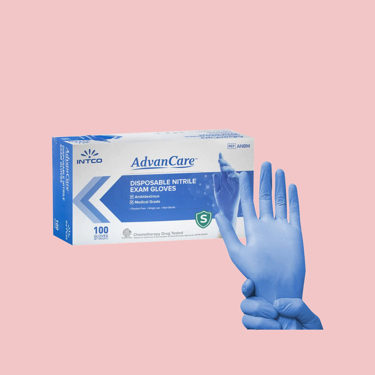 AdvanCare Medical Nitrile Examination Gloves (3.5mil) (Blue)