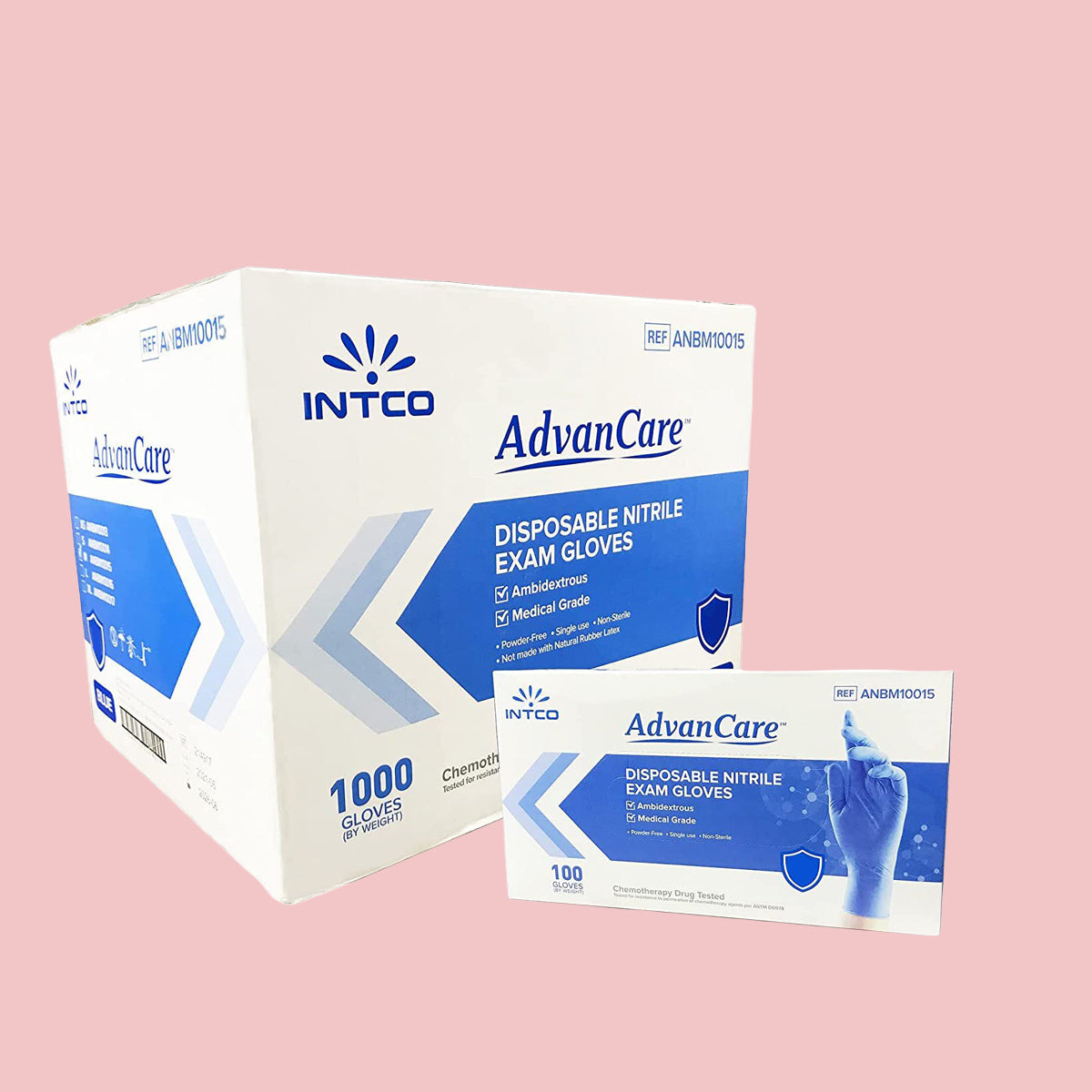 AdvanCare Medical Nitrile Examination Gloves (3.5mil) (Blue)